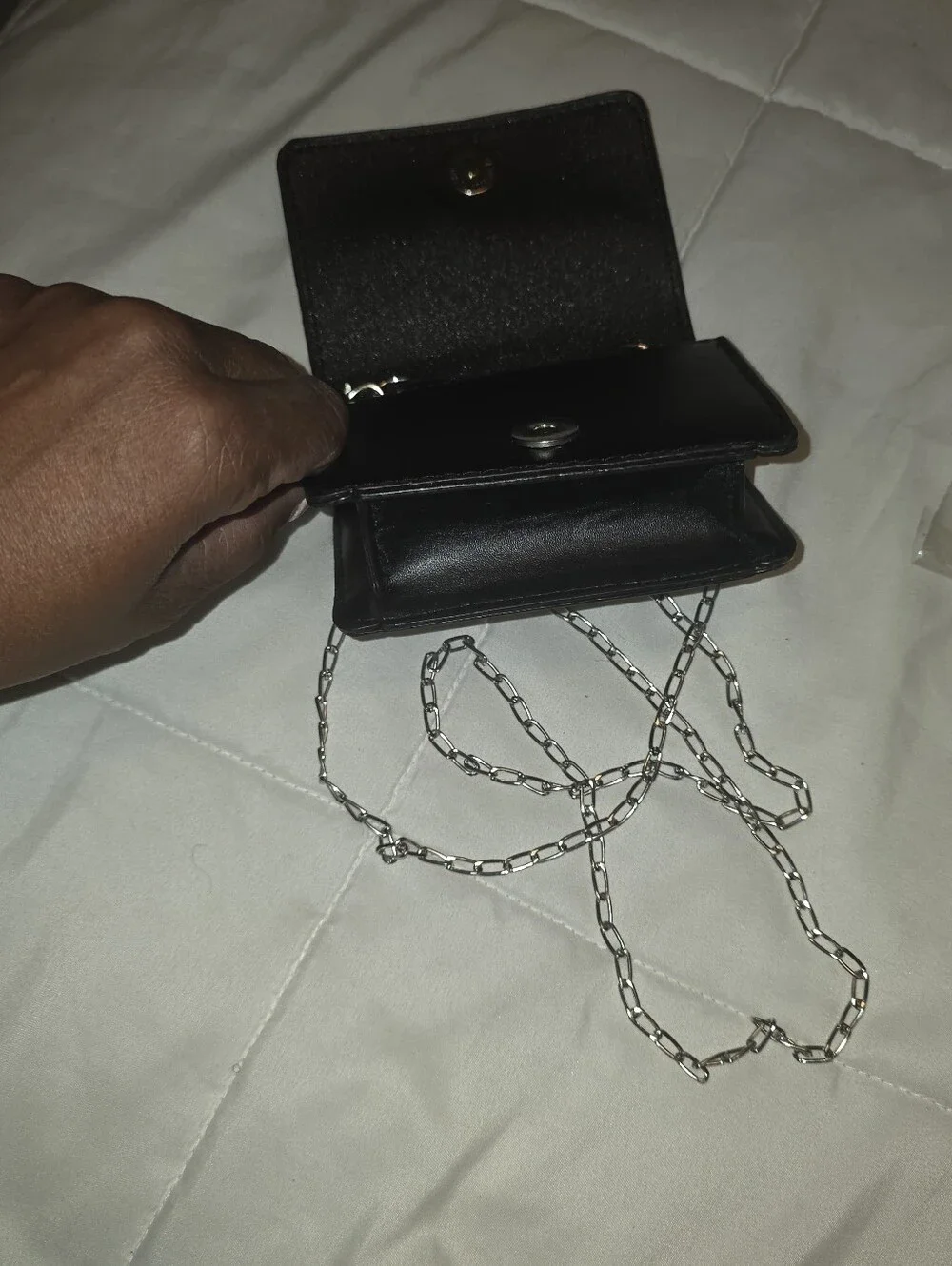 Prada Black Crystal-Studded Chain Crossbody